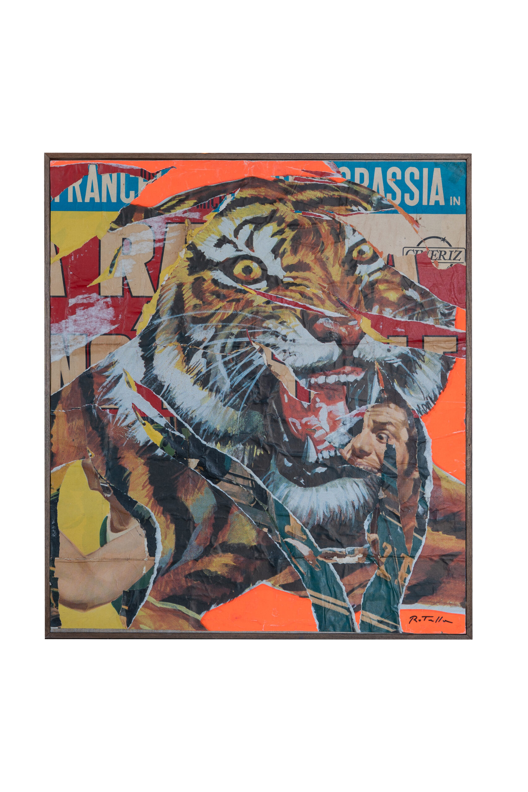 "Tiger" Original Mixed Media Décollage Artwork